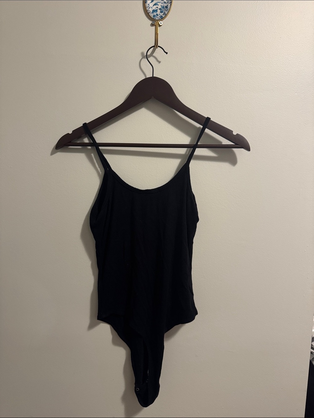 Garage Black Ribbed Spaghetti-Strap Bodysuit - Picture 3 of 3